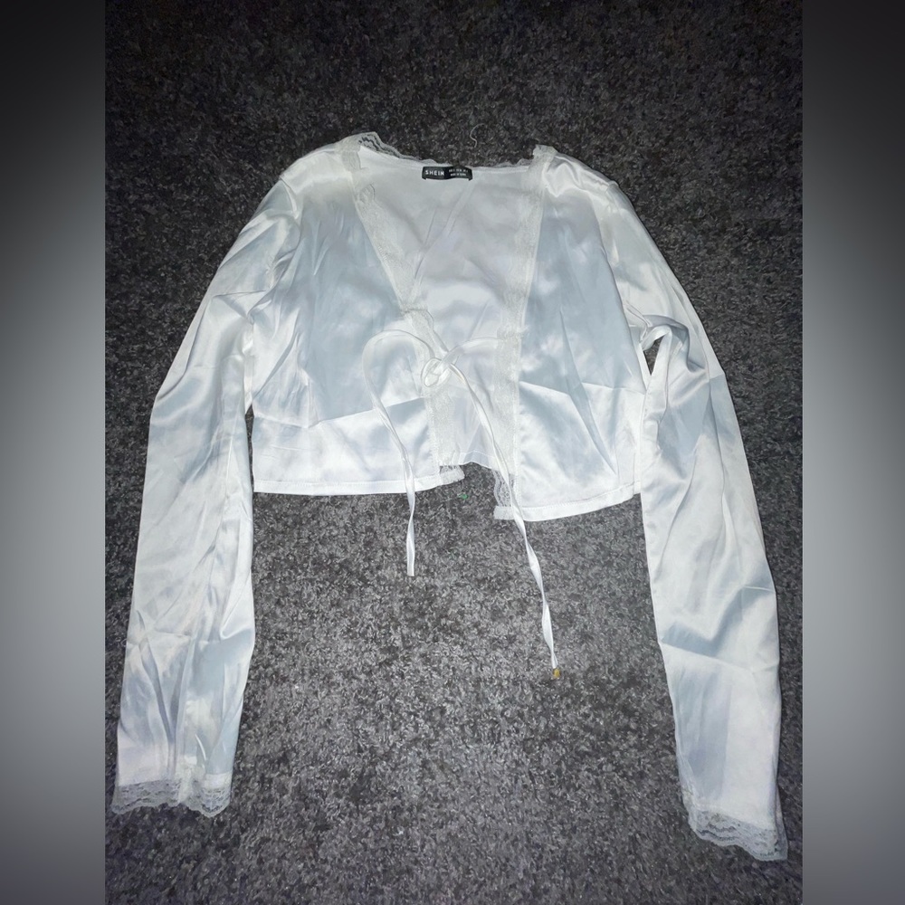 Shein satin tie top